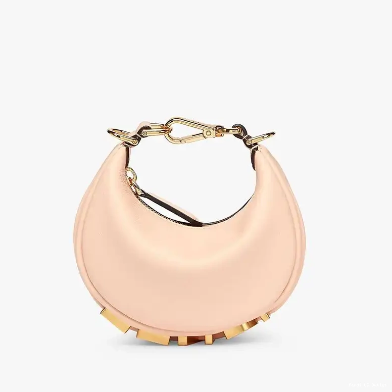 Cheap HOT In Leather Fendigraphy Bag Nano Hobo Calf Pink Fendi 0417